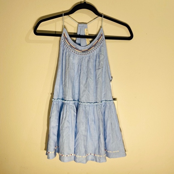 Gorgeous Embroidered Baby Blue Flowy Top***Small - Picture 11 of 14